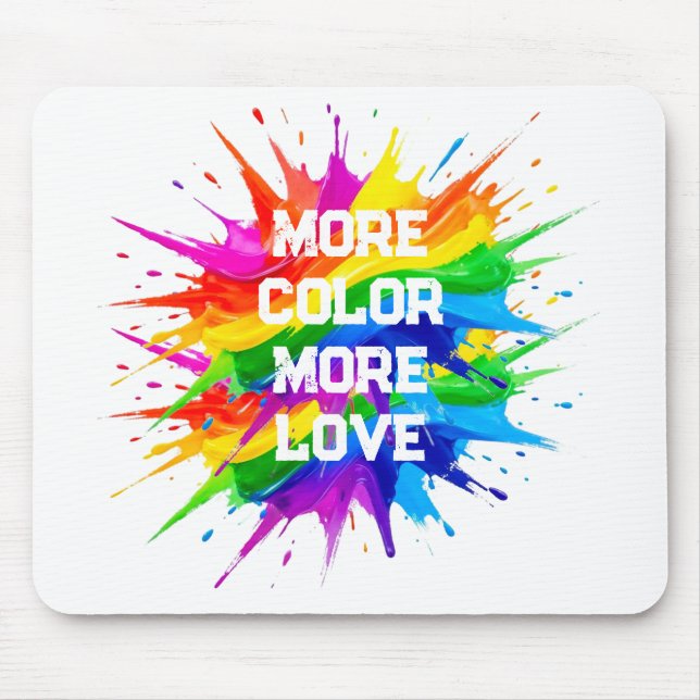 Rainbow Splash Pride Month Design Mouse Pad (Front)