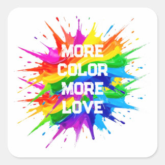 Rainbow Splash Pride Month Design Square Sticker