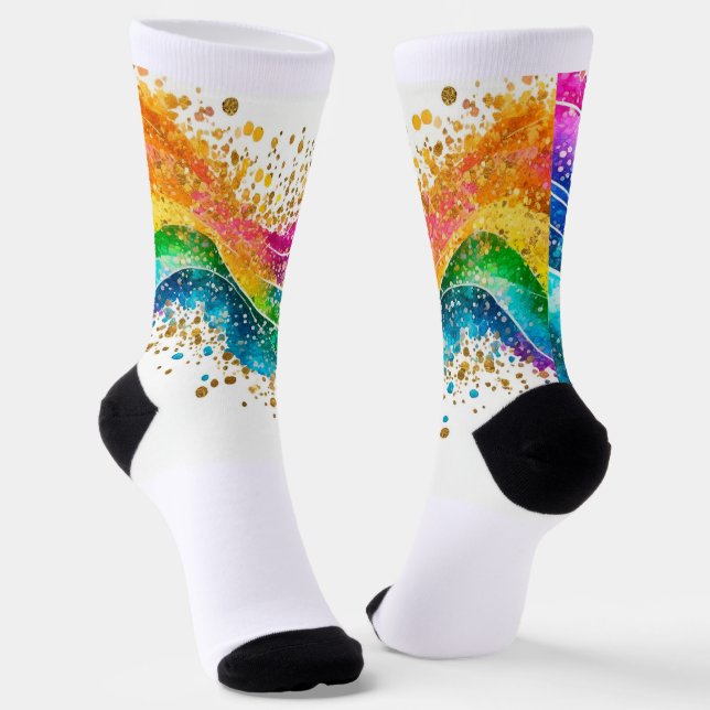 rainbow splash socks (Angled)