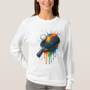 Rainbow Splash Table Tennis – Vibrant Paddle Power T-Shirt
