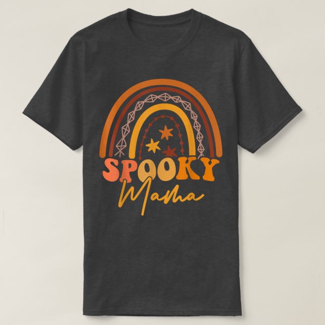 Rainbow spooky mama spooky mini mommy and me funny T-Shirt (Design Front)