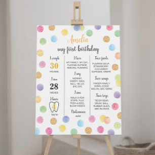 Rainbow Spot Birthday Milestone Poster