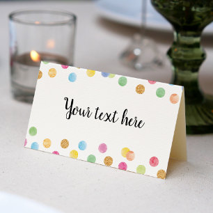Rainbow Spot Pastel Place Card Birthday Party