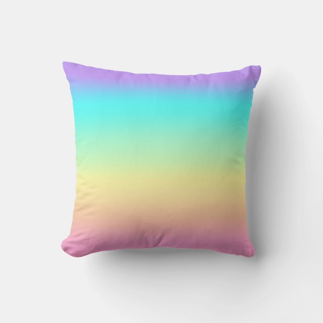 Rainbow Spring Pastels in Gradient Stripes Cushion (Front)