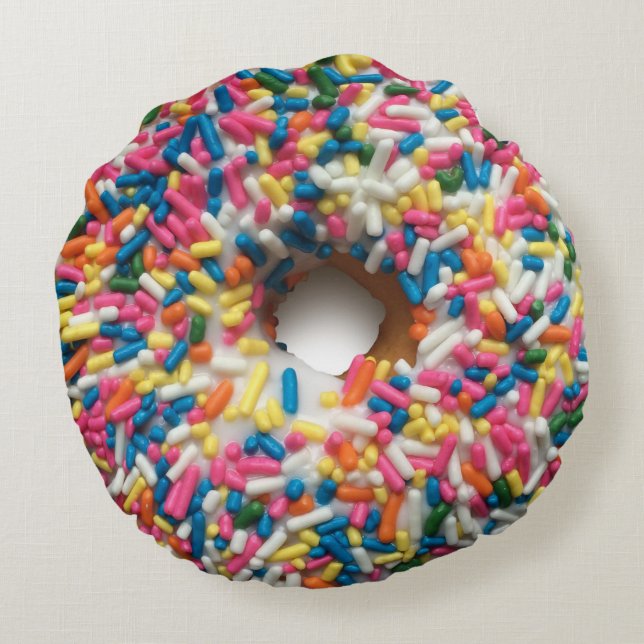 Rainbow Sprinkle Doughnut Pillow (Back)