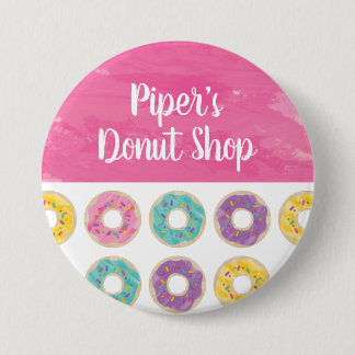 Rainbow Sprinkle Doughnut Shop Button