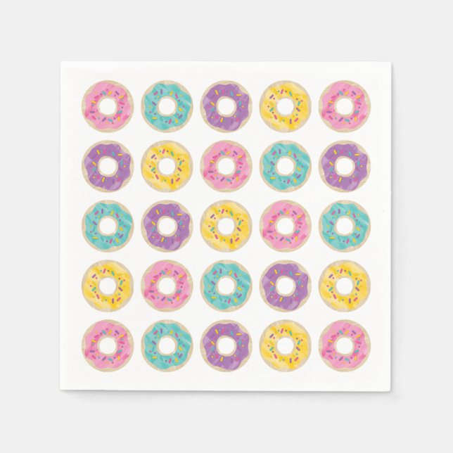 Rainbow Sprinkle Doughnut Shop Napkins (Front)