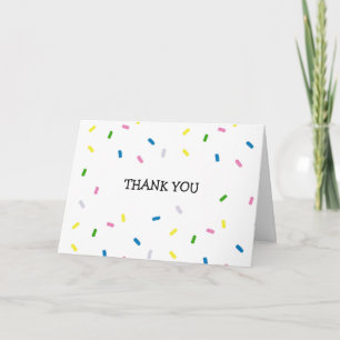 Rainbow Sprinkle Shower Birthday Thank You Card