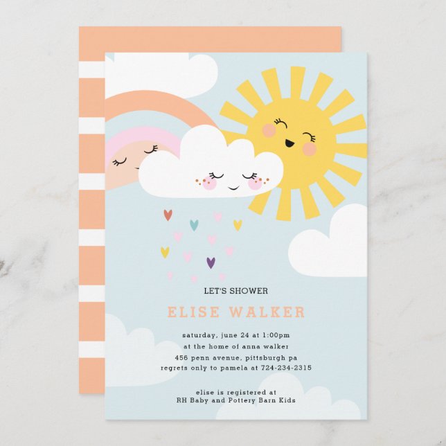 Rainbow Sprinkles Baby Shower Invitation (Front/Back)
