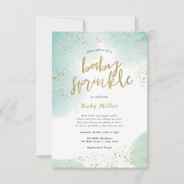 Rainbow Sprinkles Baby Sprinkle Invitation (Front)