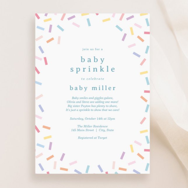 Rainbow Sprinkles Baby Sprinkle Invitation (Creator Uploaded)