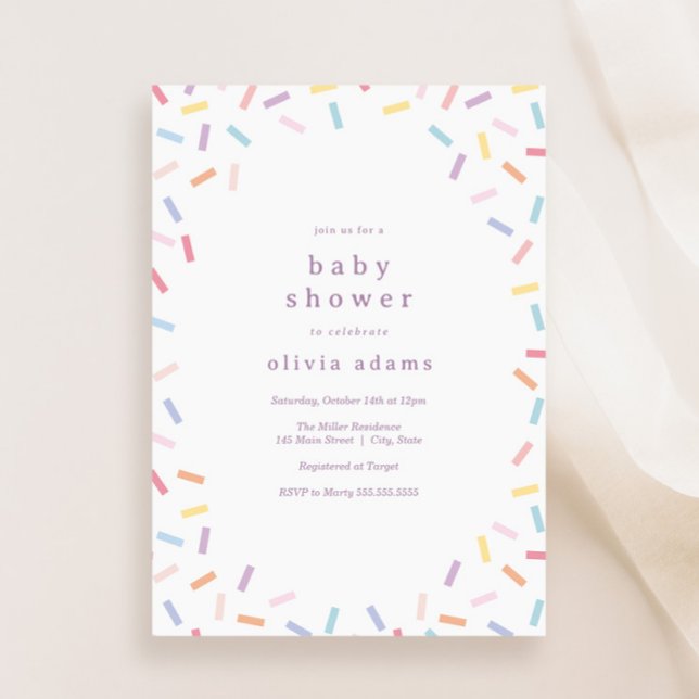 Rainbow Sprinkles Baby Sprinkle Invitation (Creator Uploaded)