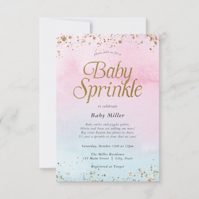 Rainbow Sprinkles Baby Sprinkle Invitation (Front)