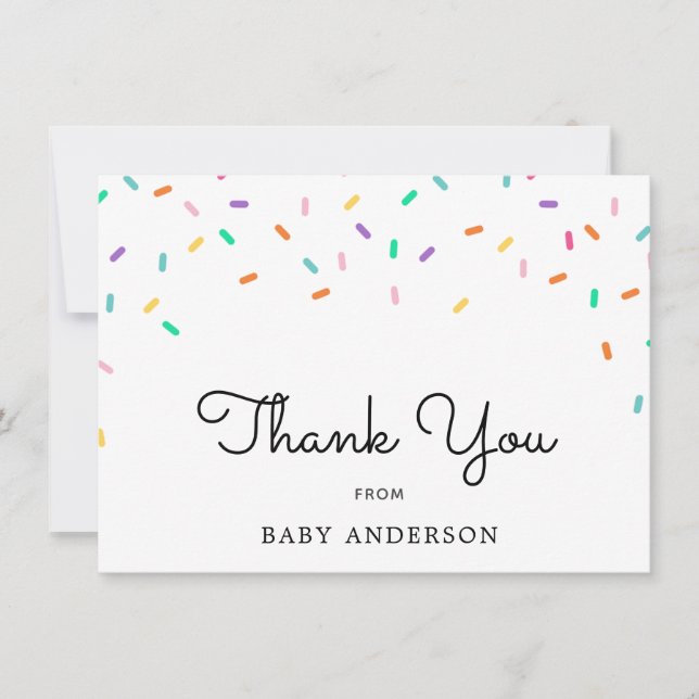 Rainbow Sprinkles Baby Thank You (Front)