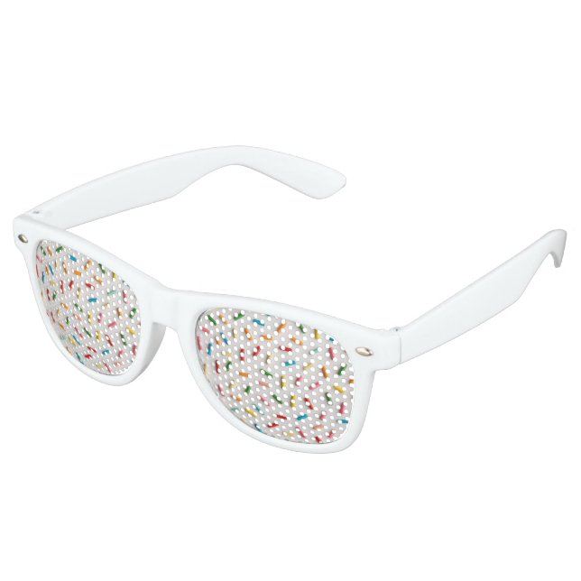 Rainbow Sprinkles Colorful Pattern Retro Sunglasses (Angled)