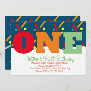 Rainbow Sprinkles Colourful Birthday Party Invitation