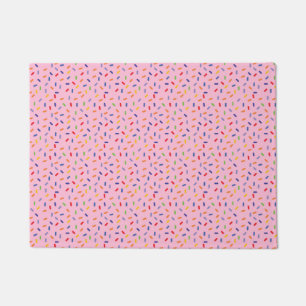 Rainbow Sprinkles Colourful Confetti Light Pink Doormat