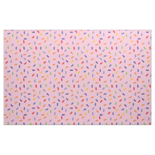 Rainbow Sprinkles Colourful Confetti Light Pink Fabric
