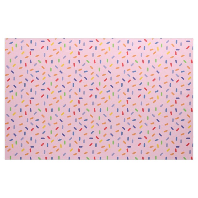 Rainbow Sprinkles Colourful Confetti Light Pink Fabric (Fat Quarter)