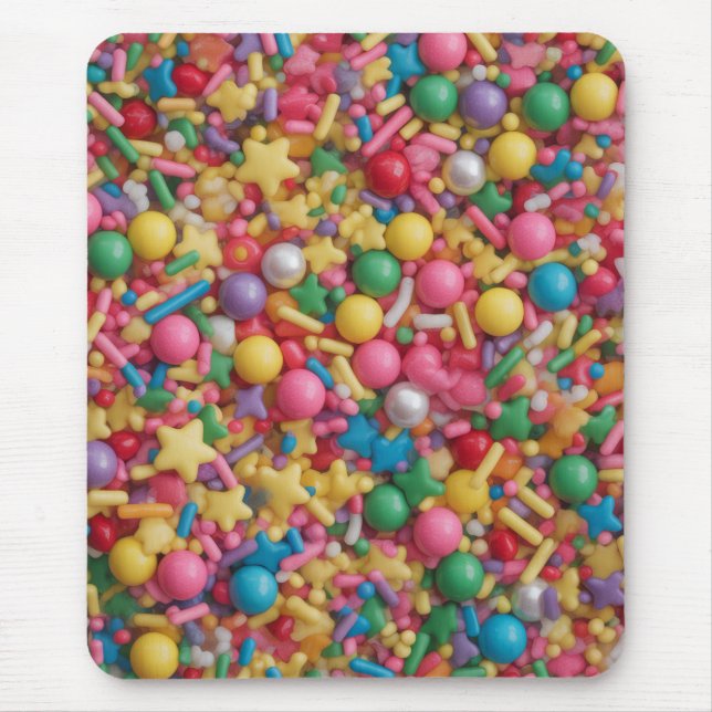 Rainbow Sprinkles Colourful Pattern Mouse Pad (Front)