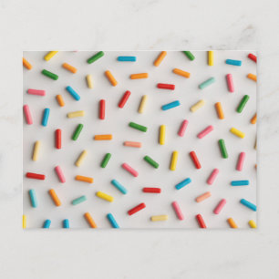 Rainbow Sprinkles Colourful Pattern Postcard