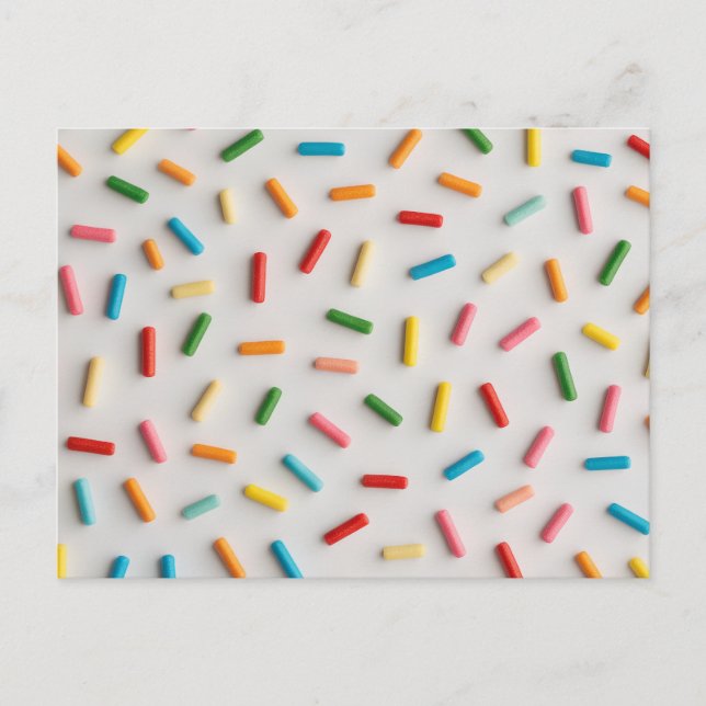 Rainbow Sprinkles Colourful Pattern Postcard (Front)