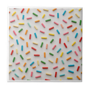 Rainbow Sprinkles Colourful Pattern Tile