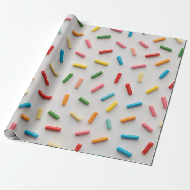 Rainbow Sprinkles Colourful Pattern Wrapping Paper (Unrolled)