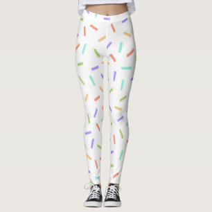 Rainbow sprinkles confetti fun colourful pattern leggings