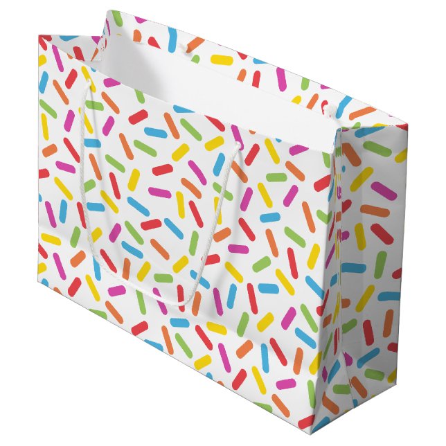 Rainbow Sprinkles Large Gift Bag (Front Angled)