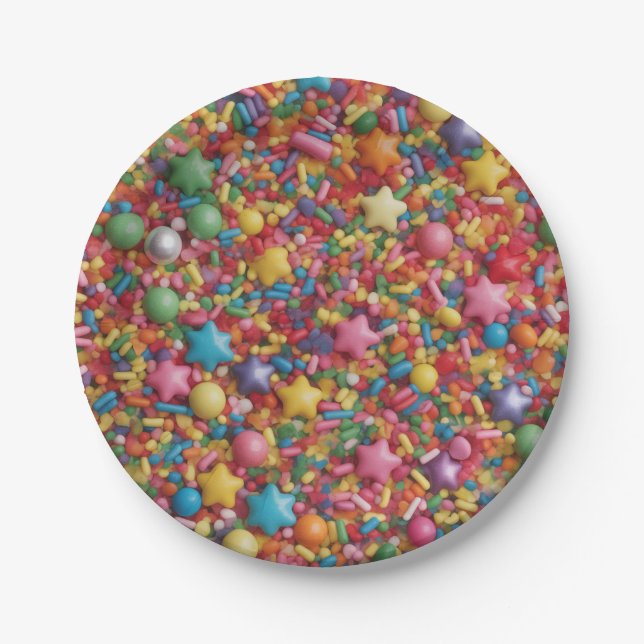 Rainbow sprinkles paper plate (Front)