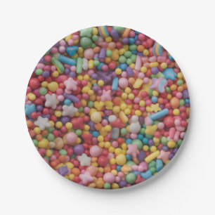 Rainbow sprinkles paper plate