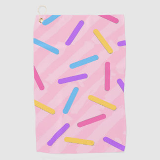 Rainbow sprinkles pattern golf towel