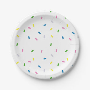 Rainbow Sprinkles Pattern Party Paper Plate