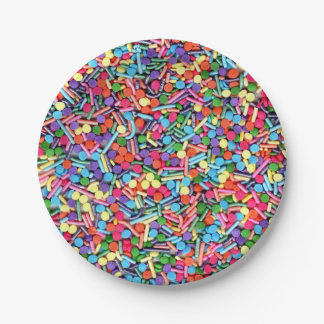 Rainbow Sprinkles Rainbow Jimmies Paper Plate