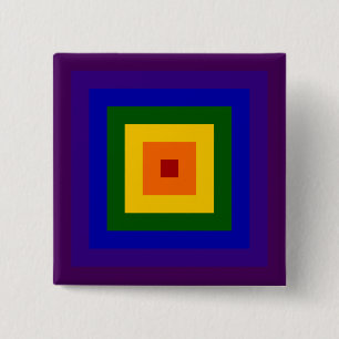 Rainbow Square 15 Cm Square Badge
