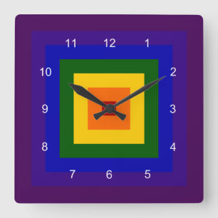 Rainbow Square Wall Clock