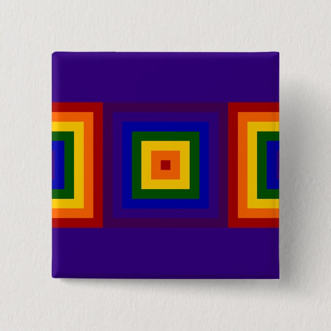Rainbow Squares 15 Cm Square Badge (Front)