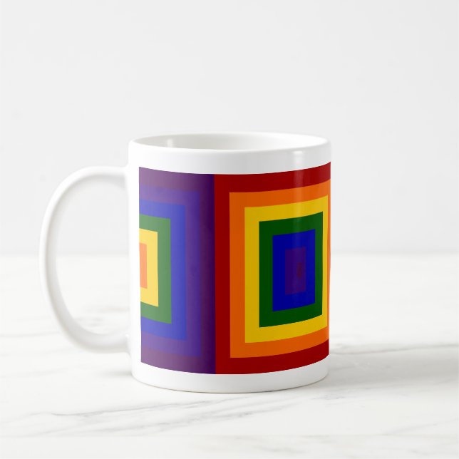 Rainbow Squares Coffee Mug (Left)