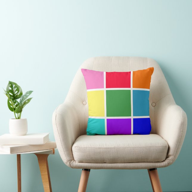 Rainbow Squares Cushion (Chair)