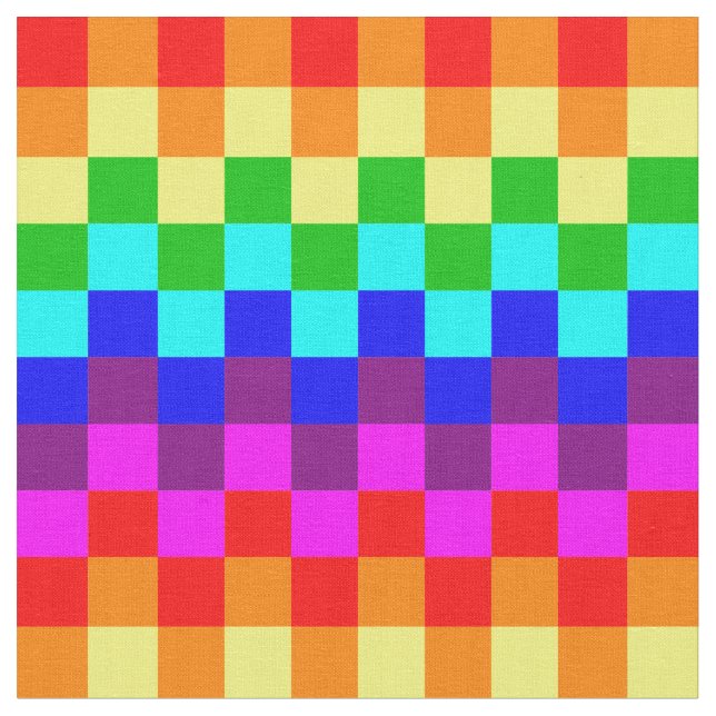 Rainbow squares fabric (Close Up)