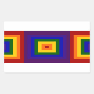 Rainbow Squares Rectangular Sticker