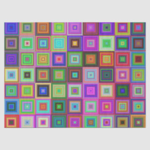 rainbow squares tissue paper