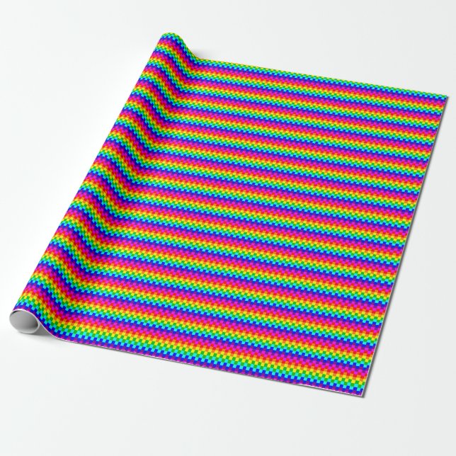 Rainbow squares Wrapping Paper (Unrolled)