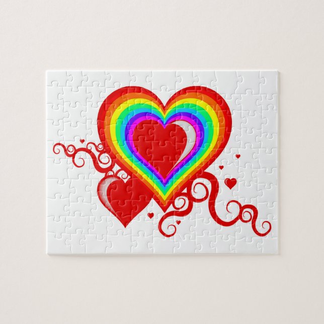 rainbow squiggle heart jigsaw puzzle (Horizontal)