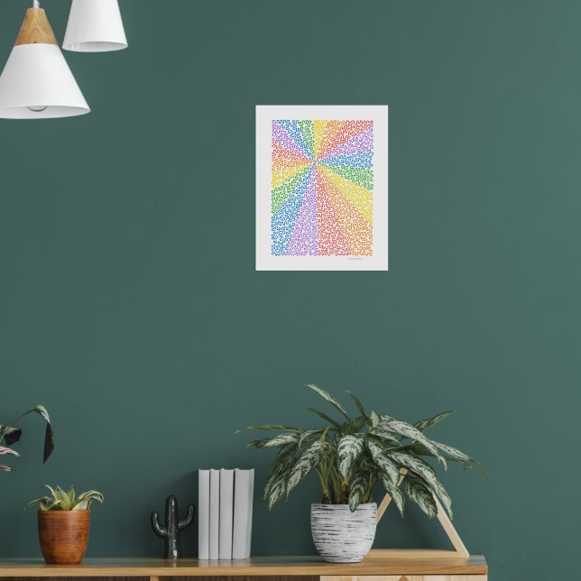 Rainbow Squiggles Line Art Poster (Living Room 1)