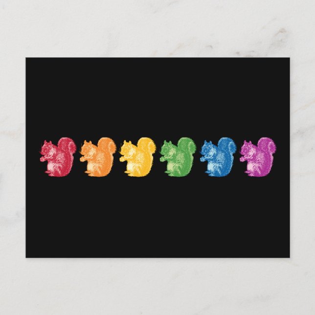 Rainbow Squirrels Postcard (Front)