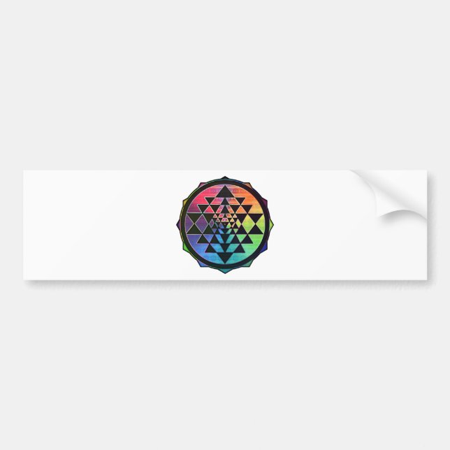 Rainbow Sri Yantra for Prosperity & Love Bumper Sticker (Front)