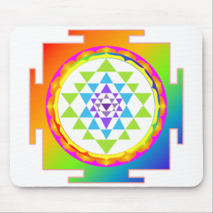 Rainbow Sri Yantra Mouse Pad