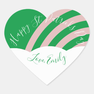 Rainbow St. Patricks Day Treat Heart Sticker